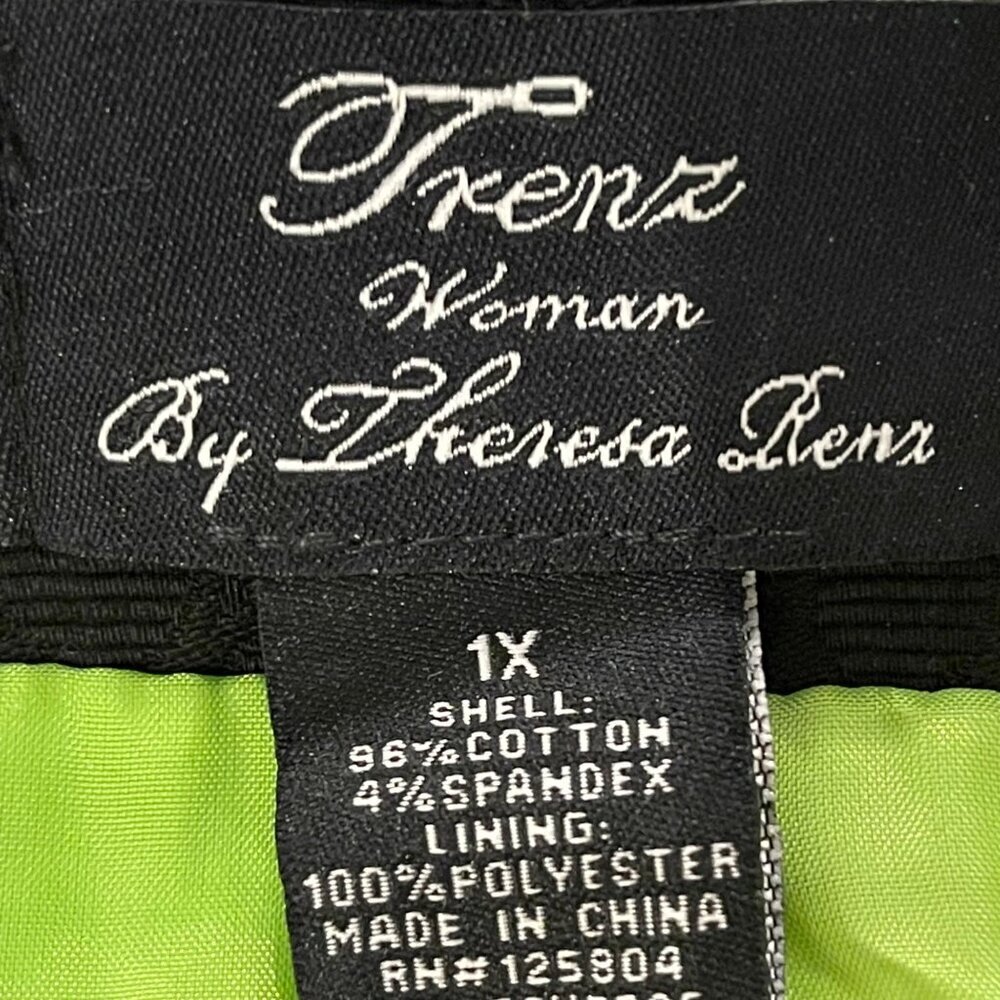 Trenz Women by Thersa Trenz Women's Neon Floral Coat Size 1X Green, Black, White - Picture 3 of 9